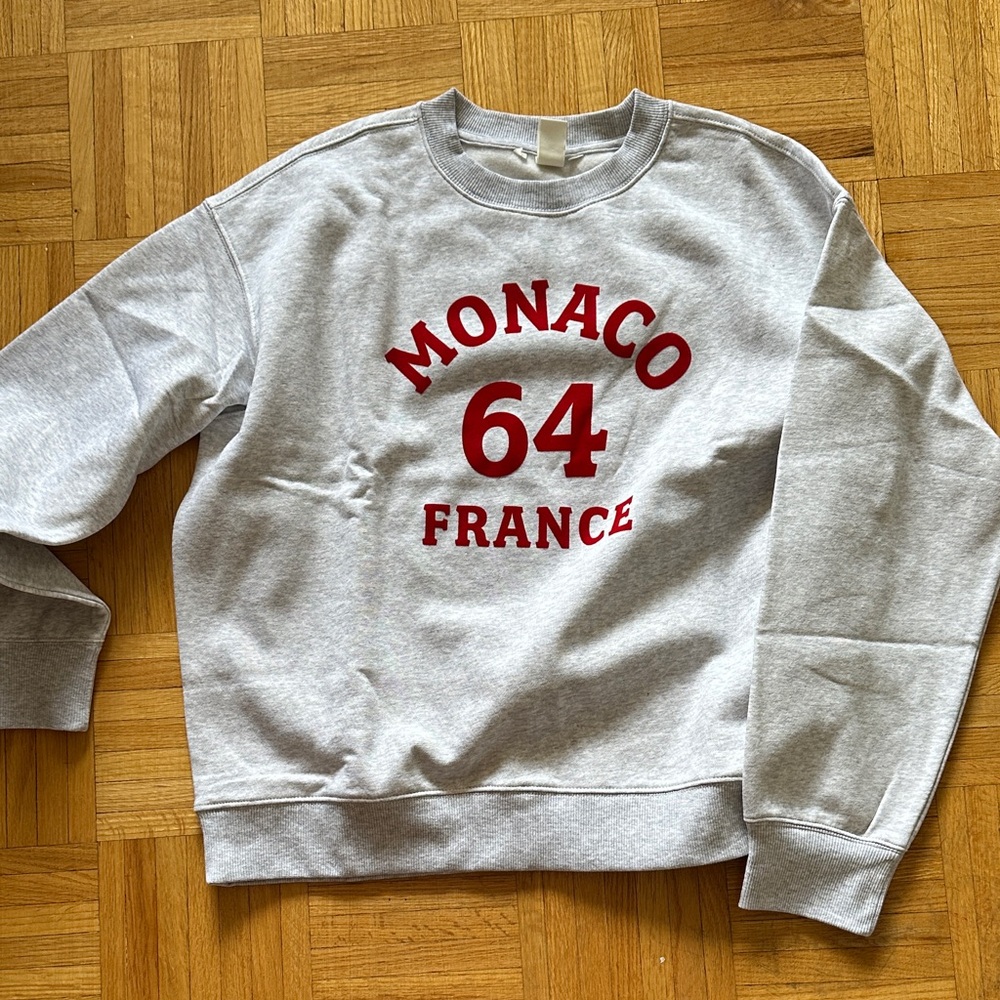H&M 90s-Inspired Grey Monaco 64 France Sweatshirt BNWOT